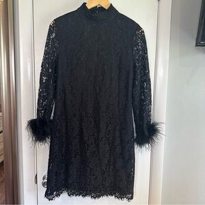 Cache Lace Shift Mini Dress. NWT. Size: Small. Color: Black.